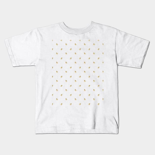 Gold Ditsy Bee Print Kids T-Shirt by LThomasDesigns